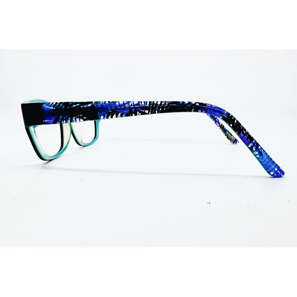 XOXO Eyeglasses Womens Black Blue Fave Rectangular 52-16-135